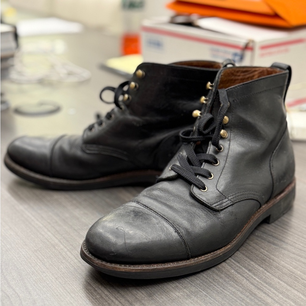 J. Crew Kenton Black Leather Men's Boots Size 10